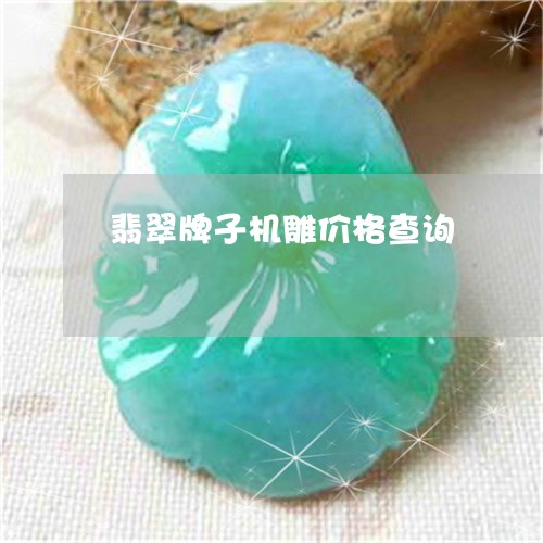 翡翠牌子机雕价格查询 翡翠牌子机雕价格查询