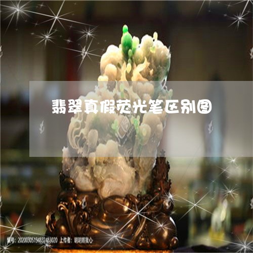 翡翠真假荧光笔区别图