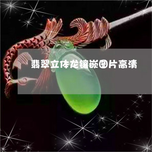 翡翠立体龙镶嵌图片高清/2023061838351