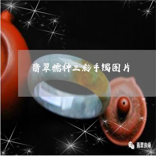 翡翠糯种三彩手镯图片/2023060648260