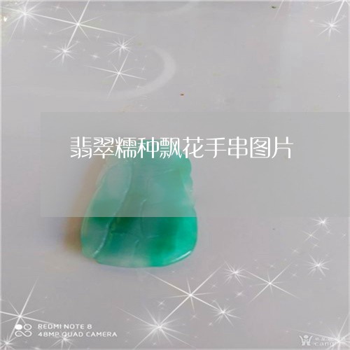 翡翠糯种飘花手串图片/2023060604839