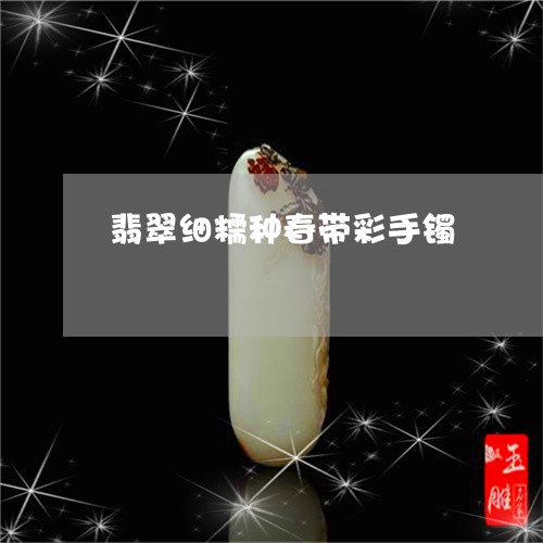 翡翠细糯种春带彩手镯/2023060614037