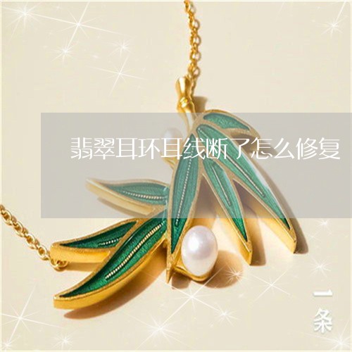 翡翠耳环耳线断了怎么修复/2023061998813