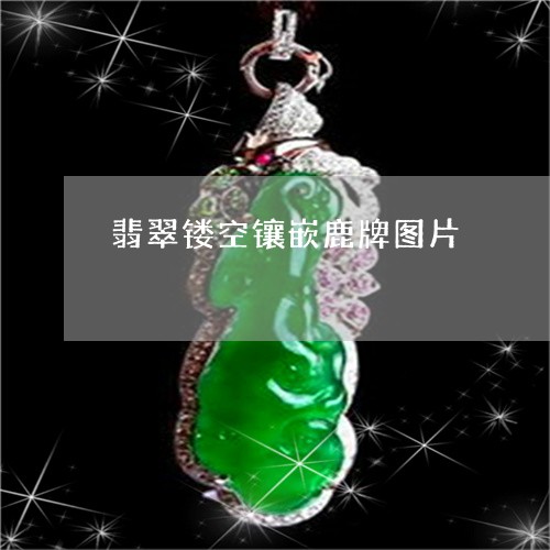 翡翠镂空镶嵌鹿牌图片/2023060741271