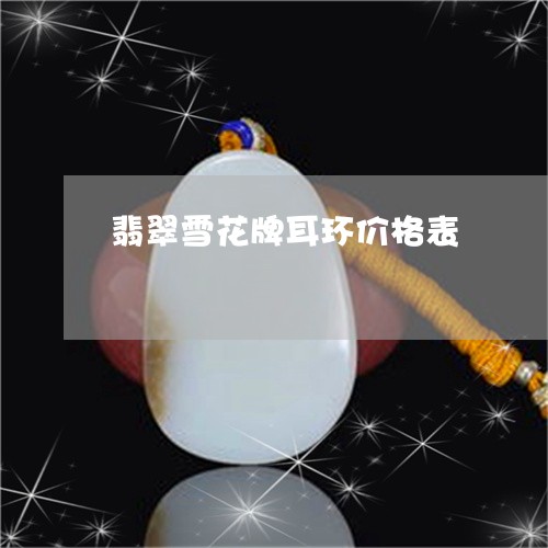 翡翠雪花牌耳环价格表/2023061731917