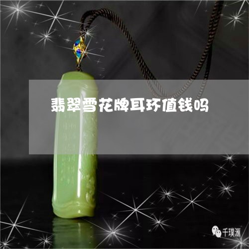 翡翠雪花牌耳环值钱吗/2023061722605