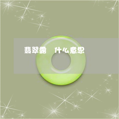 翡翠露滳什么意思/2023030376151 翡翠露滳什么意思/2023030376151