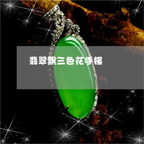 翡翠飘三色花手镯/2023062029370 翡翠飘三色花手镯/2023062029370