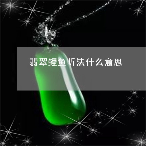 翡翠鲤鱼听法什么意思/2023060505837