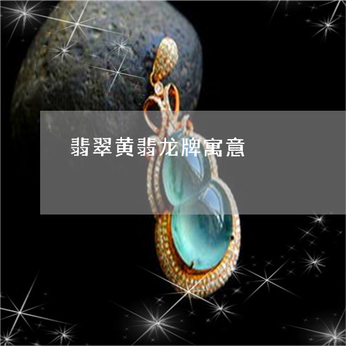 翡翠黄翡龙牌寓意/2023062016370 翡翠黄翡龙牌寓意/2023062016370