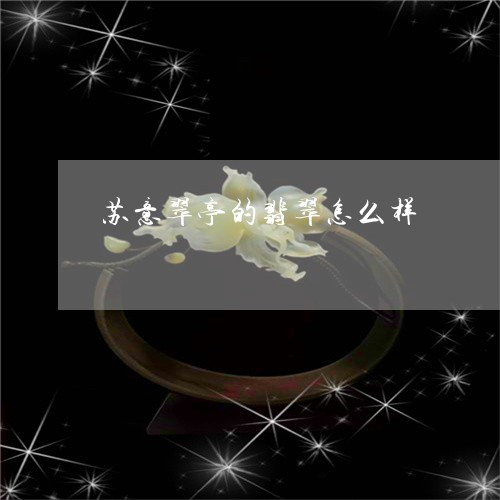 苏意翠亭的翡翠怎么样/2023060605037 苏意翠亭的翡翠怎么样/2023060605037