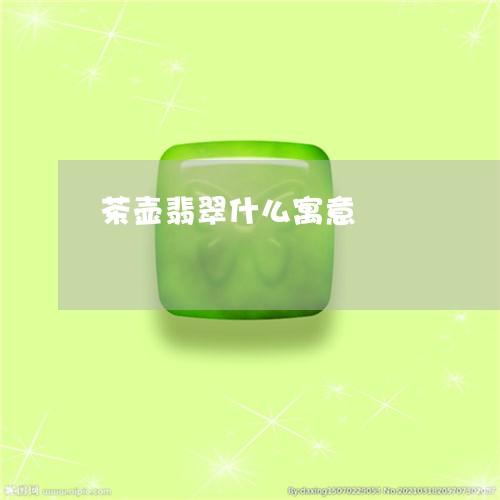 茶壶翡翠什么寓意/2023030107370