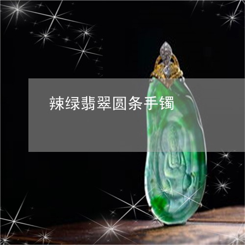 辣绿翡翠圆条手镯/2023062098402