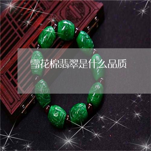 雪花棉翡翠是什么品质/2023060417269