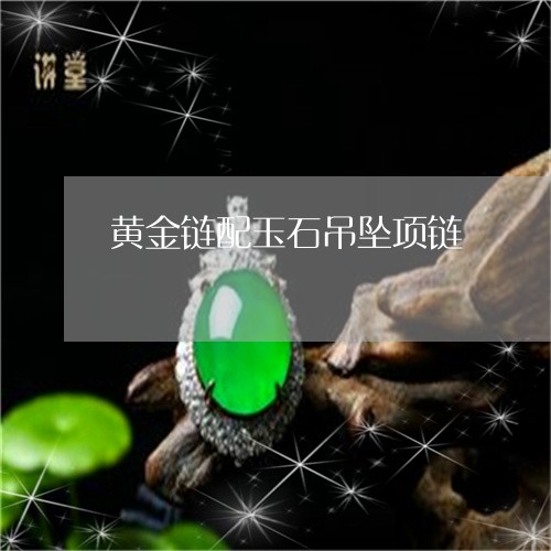 黄金链配玉石吊坠项链/2023060342704