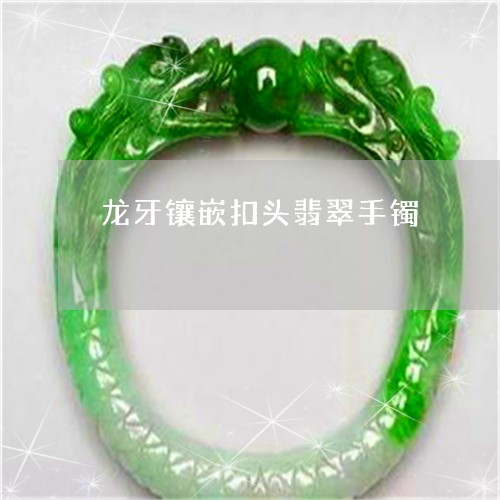 龙牙镶嵌扣头翡翠手镯/2023060259373