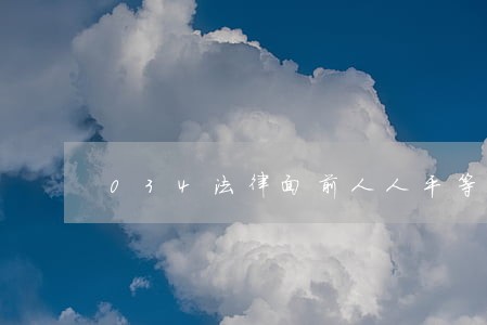 034法律面前人人平等 034法律面前人人平等