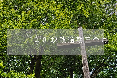 100块钱逾期三个月 100块钱逾期三个月