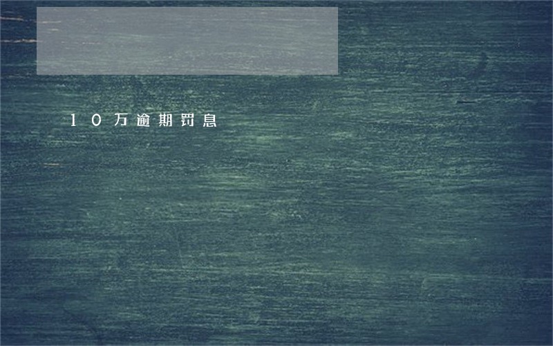 10万逾期罚息 10万逾期罚息