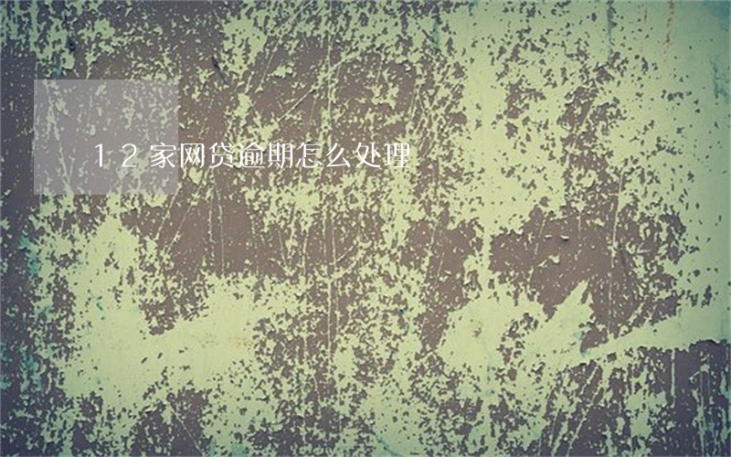 12家网贷逾期怎么处理 12家网贷逾期怎么处理