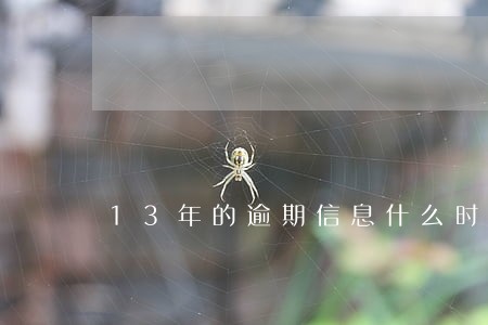 13年的逾期信息什么时候消除 13年的逾期信息什么时候消除