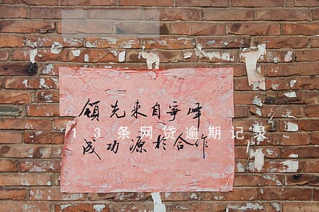 13条网贷逾期记录 13条网贷逾期记录