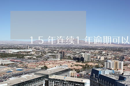 15年连续1年逾期可以贷款吗