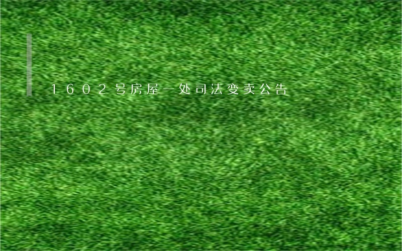 1602号房屋一处司法变卖公告 1602号房屋一处司法变卖公告