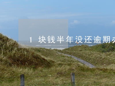 1块钱半年没还逾期办理贷款 1块钱半年没还逾期办理贷款