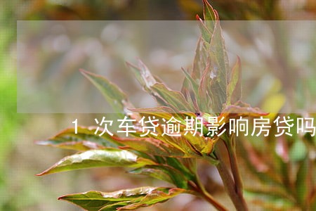 1次车贷逾期影响房贷吗 1次车贷逾期影响房贷吗