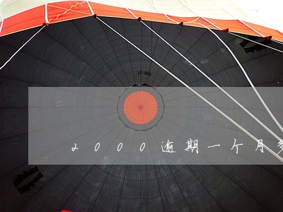 2000逾期一个月多少钱 2000逾期一个月多少钱