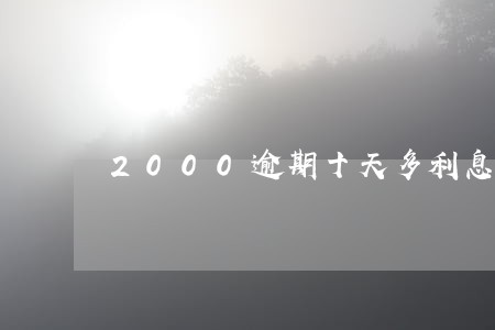 2000逾期十天多利息 2000逾期十天多利息
