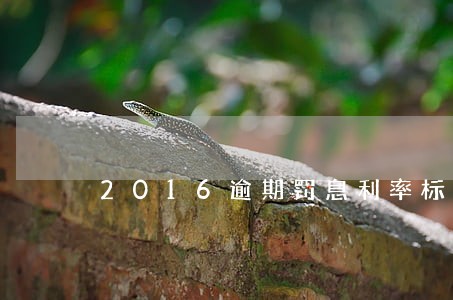 2016逾期罚息利率标准 2016逾期罚息利率标准