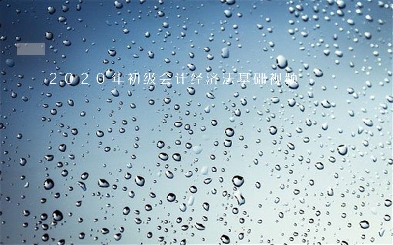 2020年初级会计经济法基础视频 2020年初级会计经济法基础视频