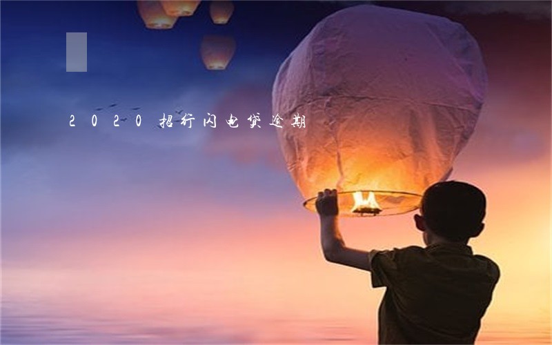 2020招行闪电贷逾期