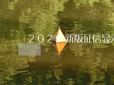 2020新版征信显示逾期 2020新版征信显示逾期