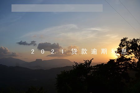 2021贷款逾期利息