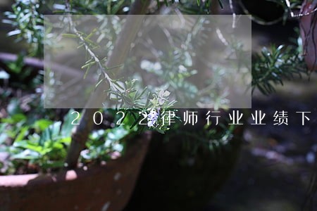 2022律师行业业绩下降 2022律师行业业绩下降