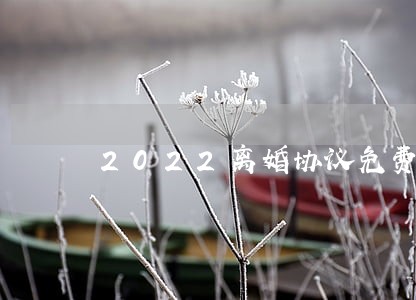 2022离婚协议免费 2022离婚协议免费