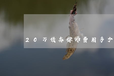 20万债务律师费用多少 20万债务律师费用多少