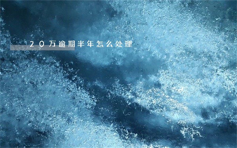 20万逾期半年怎么处理 20万逾期半年怎么处理