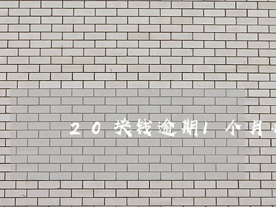 20块钱逾期1个月办理房贷
