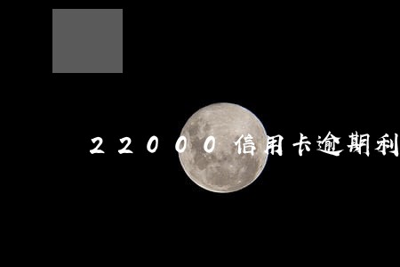 22000信用卡逾期利息 22000信用卡逾期利息
