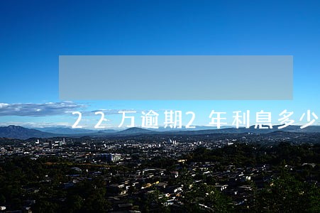 22万逾期2年利息多少 22万逾期2年利息多少