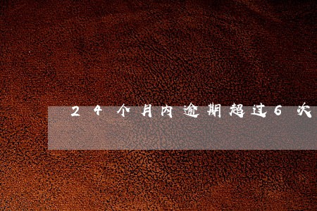 24个月内逾期超过6次 24个月内逾期超过6次