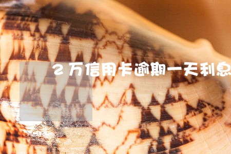 2万信用卡逾期一天利息 2万信用卡逾期一天利息
