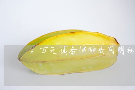 2万元债务律师费用明细 2万元债务律师费用明细