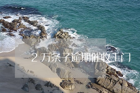 2万条子逾期催收上门 2万条子逾期催收上门