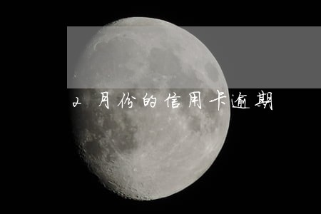 2月份的信用卡逾期 2月份的信用卡逾期