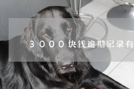 3000块钱逾期记录有害处吗 3000块钱逾期记录有害处吗